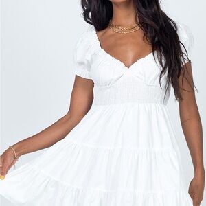 Princess Polly White Mini Dress with Flared Sleeves